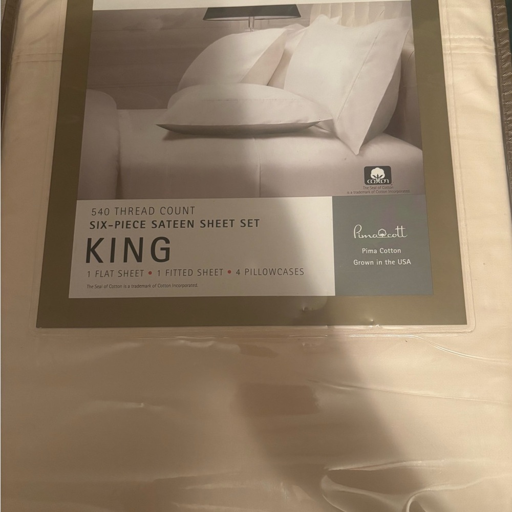 Brand New Kirkland Signature King Sheet Set – 540 Thread Count (Unopened)